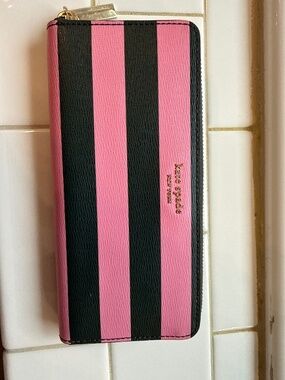 Pink & Green Striped Kate Spade Wallet